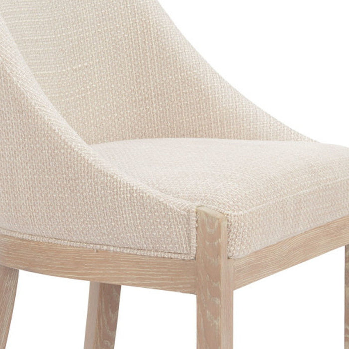 Upholstered Fabric Dining Side Chair - Beige / Natural