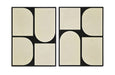 Icon Mango Wood 2-Piece Wall Art by Meridian Furniture, natural mango wood wall decor with modern geometric design.