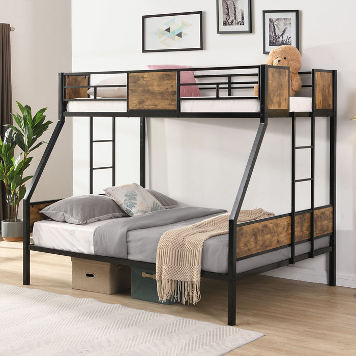 Modern metal bunk bed by Giga with dual side ladder and sleek metal design, featuring two stacked sleeping areas.