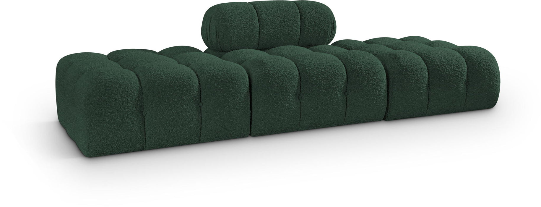 Ames - 3 Piece Boucle Upholstered Modular Sofa With 2 Backless Seats