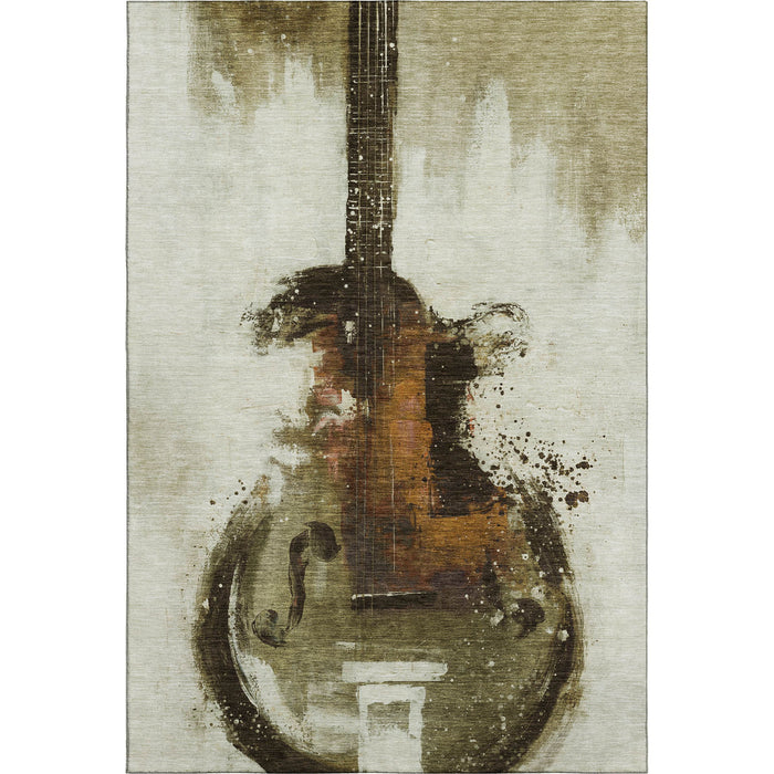 10' X 14' Abstract Washable Area Rug With UV Protection (717530) - Brown / Charcoal