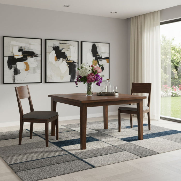 Wood Frame Base Square Dining Table - Walnut