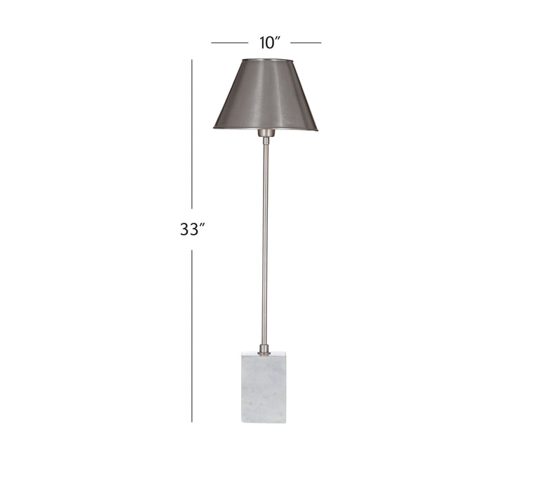 Silver - Table Lamp - White