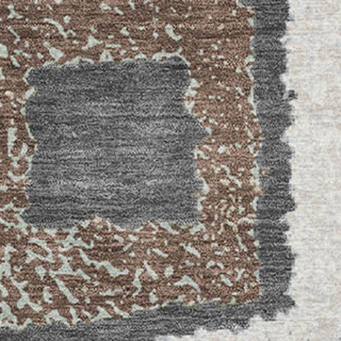 10' X 14' Geometric Washable Area Rug With UV Protection (711005) - Ivory / Gray / Brown