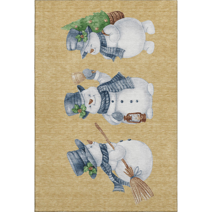 10' X 14' Geometric Washable Area Rug With UV Protection (702407) - Gold / Blue / Green