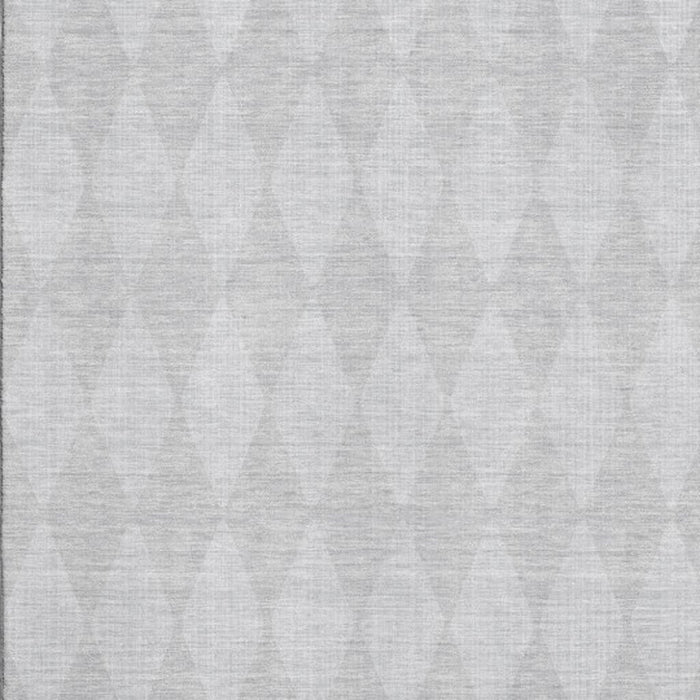 8' X 10' Diamond Washable Area Rug With UV Protection (650102) - Pewter / Ivory
