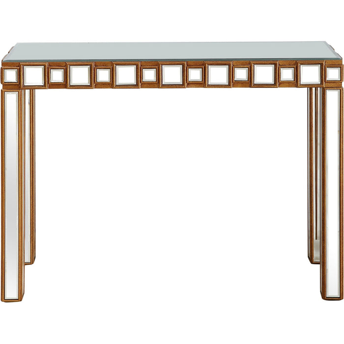43" Mirrored Glass Console Table - Gold