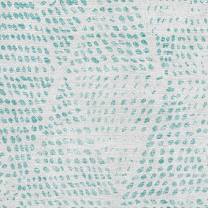 10' X 14' Diamond Washable Area Rug With UV Protection (650554) - Aqua / Ivory