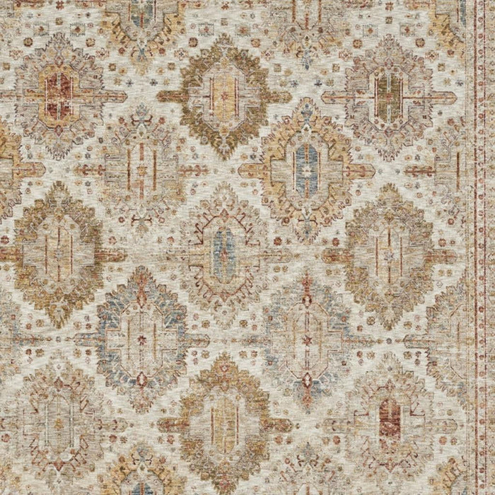 9' X 13' Geometric Distressed Area Rug (553095) - Beige