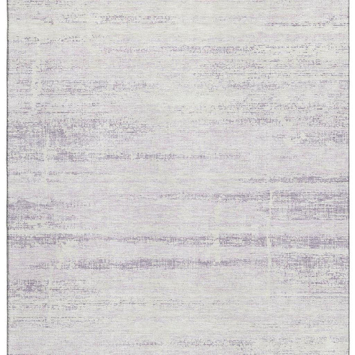 8' X 10' Abstract Washable Area Rug With UV Protection - Lavender / Ivory