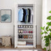 Manhattan Comfort Manhattan Lee wardrobe closet with hanging rod and shoe shelves, wooden storage for bedroom organization.
