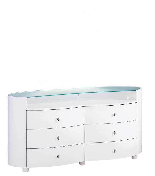 Sophisticated High Gloss Dresser - White