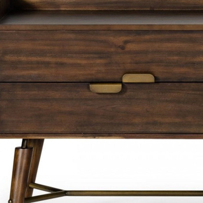 Solid Four Drawer Double Dresser - Brown
