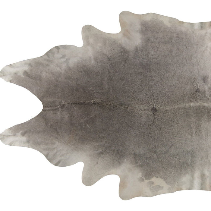 6' x 7' Cowhide Hand Knotted Area Rug - White And Gray