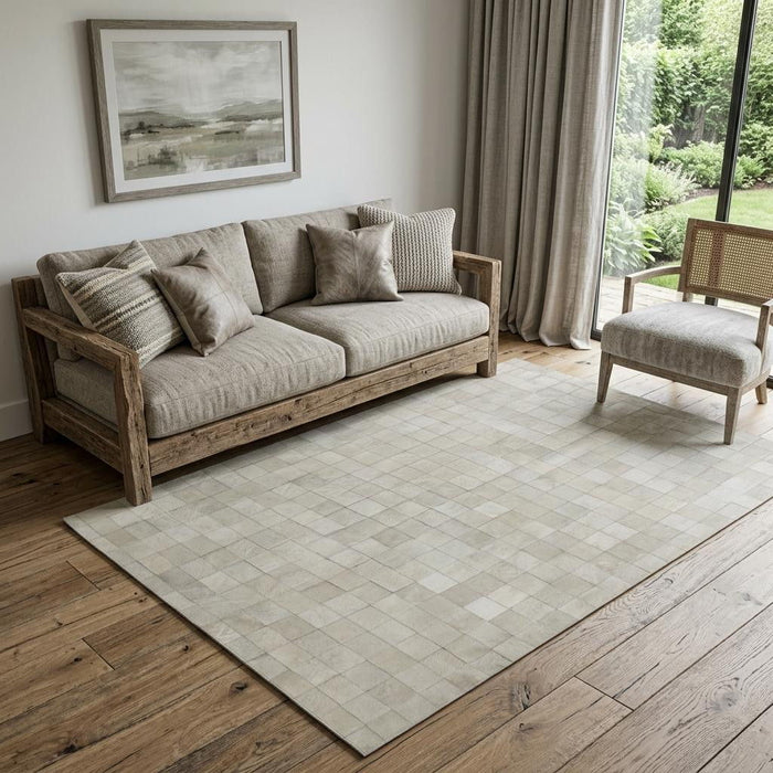 5' X 8' Cowhide Patchwork Area Rug (544476) - Gray