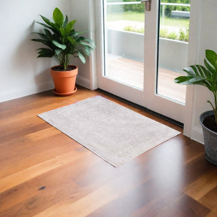 3' x 5' Abstract Non Skid Area Rug - White