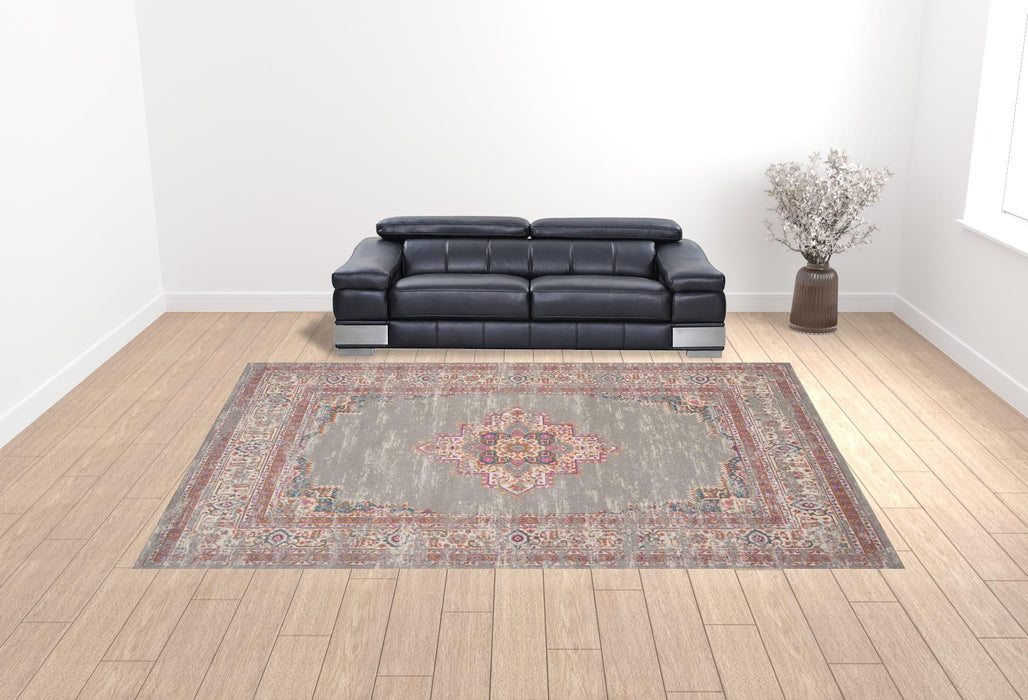 12' x 15' Moroccan Power Loom Distressed Polypropylene Area Rug - Blue