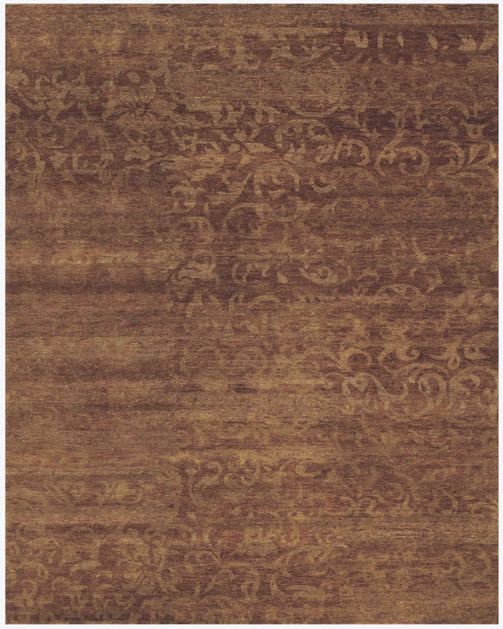 5' X 8' Wool Floral Hand Knotted Area Rug (744163) - Brown / Red