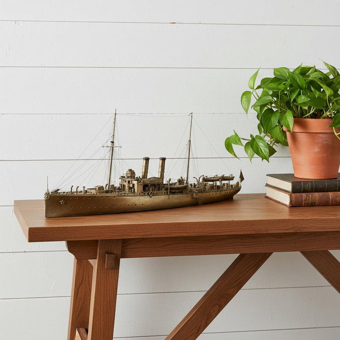Hand Painted Model Boat (624459) - Bronze