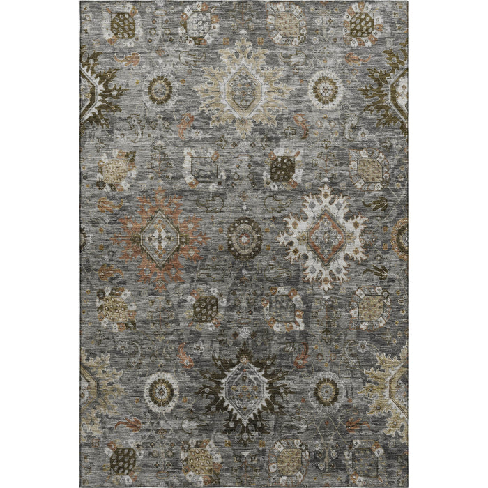 10' X 14' Oriental Washable Area Rug With UV Protection (708349) - Pewter / Copper / Beige