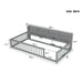Gray Giga twin long platform bed with built-in storage cabinets and USB ports, showcasing the sleek design and sturdy frame.