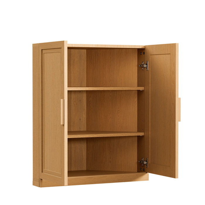 31" Wood Corner Accent Cabinet With Two Doors - Brown