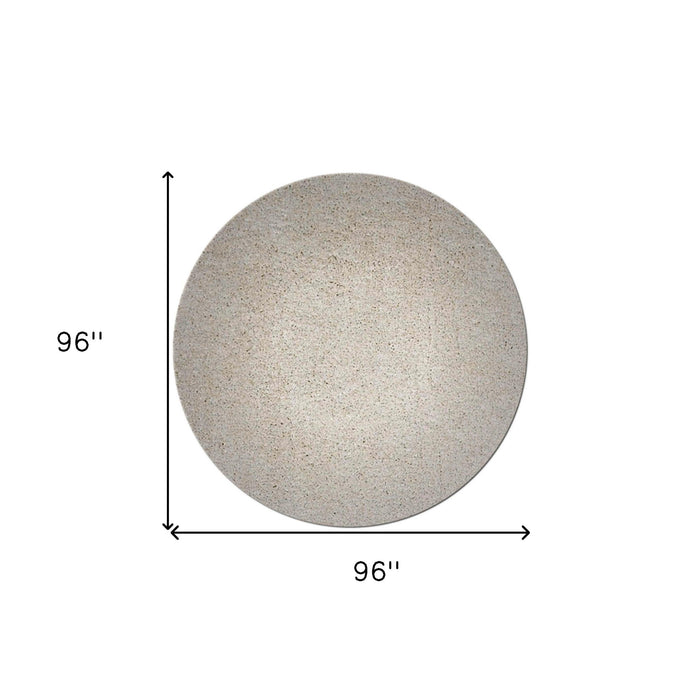 8' Round Polyester Area Rug - Ivory