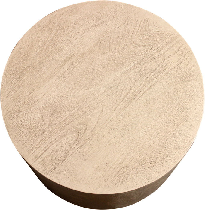 16" Distressed Solid Wood Round End Table - Natural