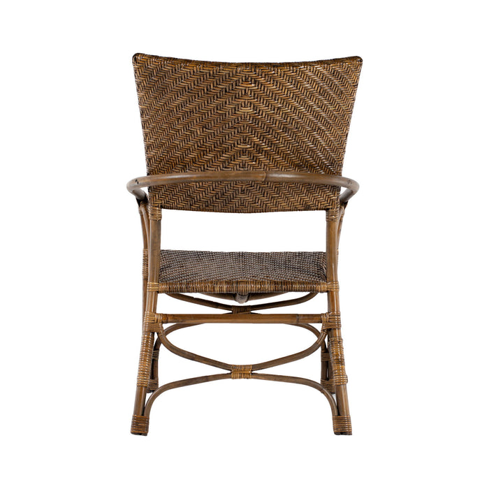 Rattan Open Back Dining Arm Chairs (Set of 2) - Natural