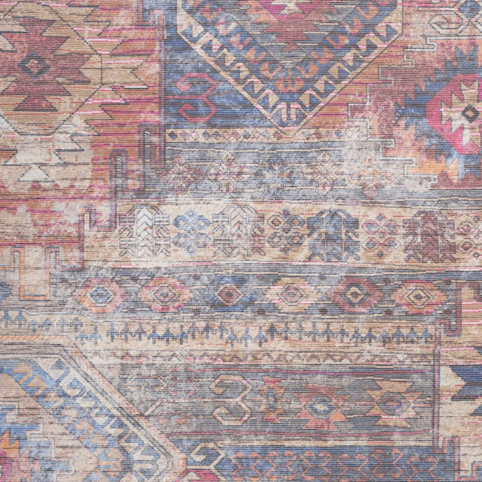 10' X 14' Geometric Distressed Area Rug (573759) - Red