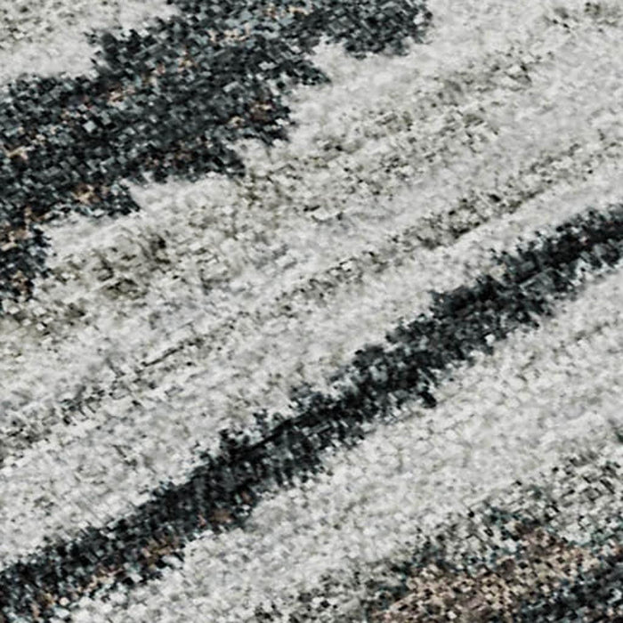 8' X 10' Striped Washable Area Rug With UV Protection (650978) - Brown / Gray / Ivory