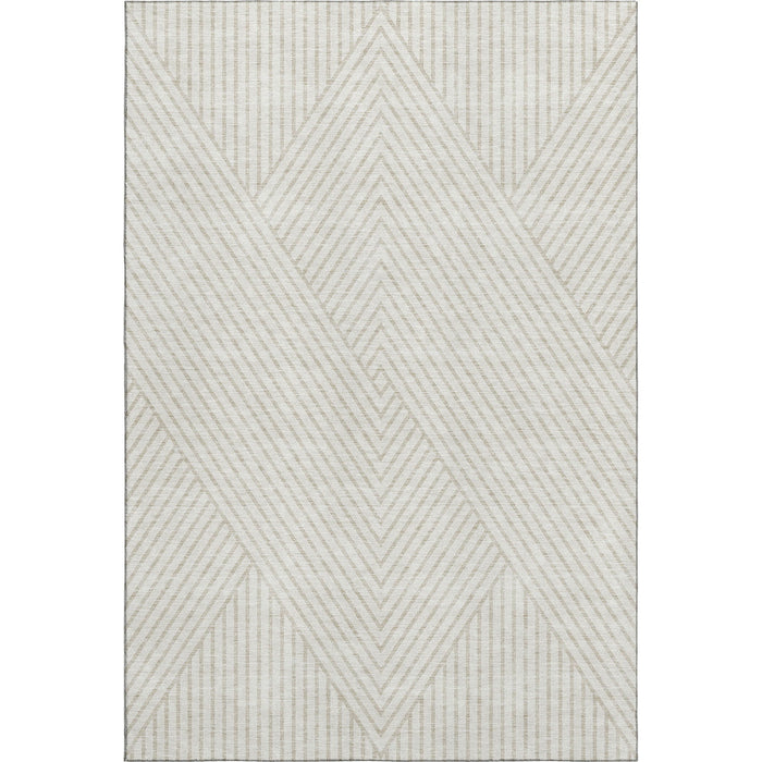 10' X 14' Geometric Washable Area Rug With UV Protection (674664) - Ivory / Beige