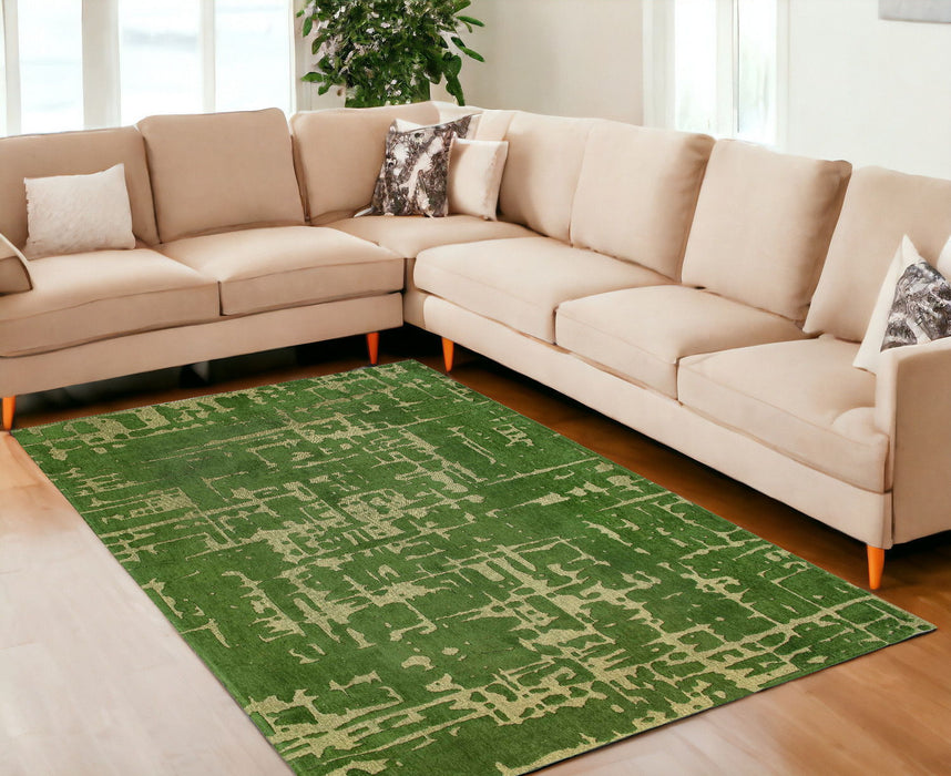 9' x 13' Abstract Non Skid Area Rug - Green