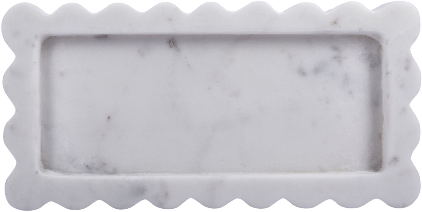 Marble tray by Meridian Furniture featuring a smooth, genuine marble surface with elegant edges, ideal for serving or decor.