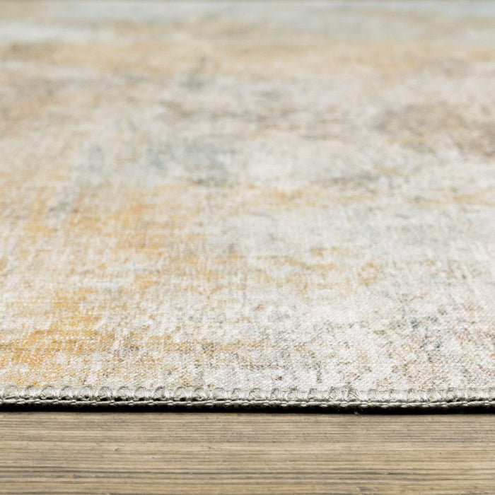 9' x 12' Abstract Power Loom Stain Resistant Area Rug - Blue And Yellow
