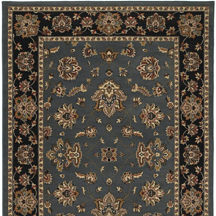 10' X 13' Floral Area Rug (574405) - Blue / Black