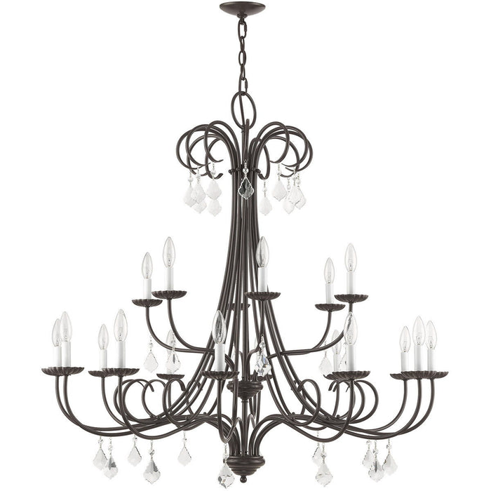 Multi Light Dimmable Chandelier With Shades - Bronze