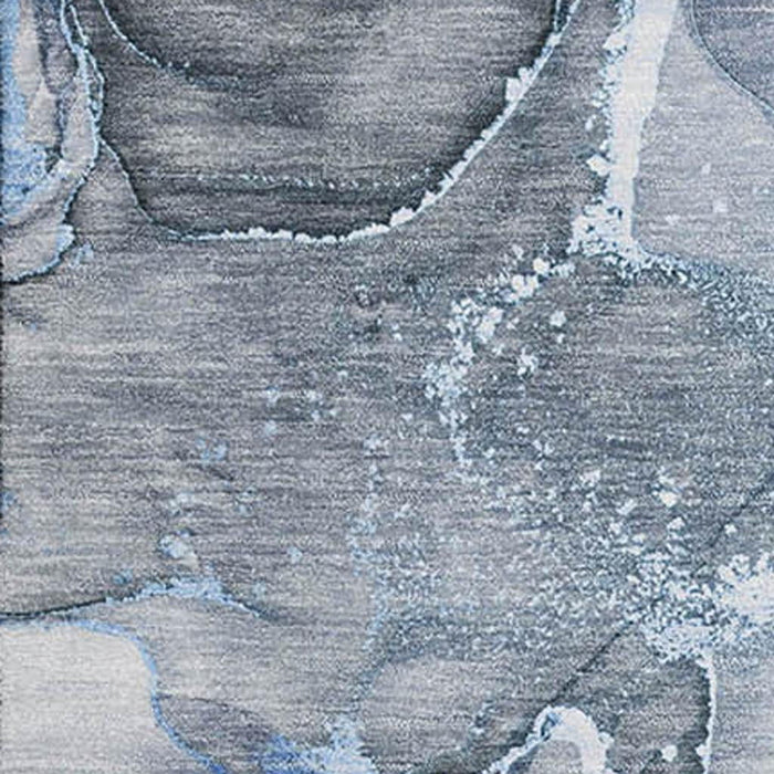 9' X 12' Abstract Washable Area Rug With UV Protection (647259) - Blue / Ivory