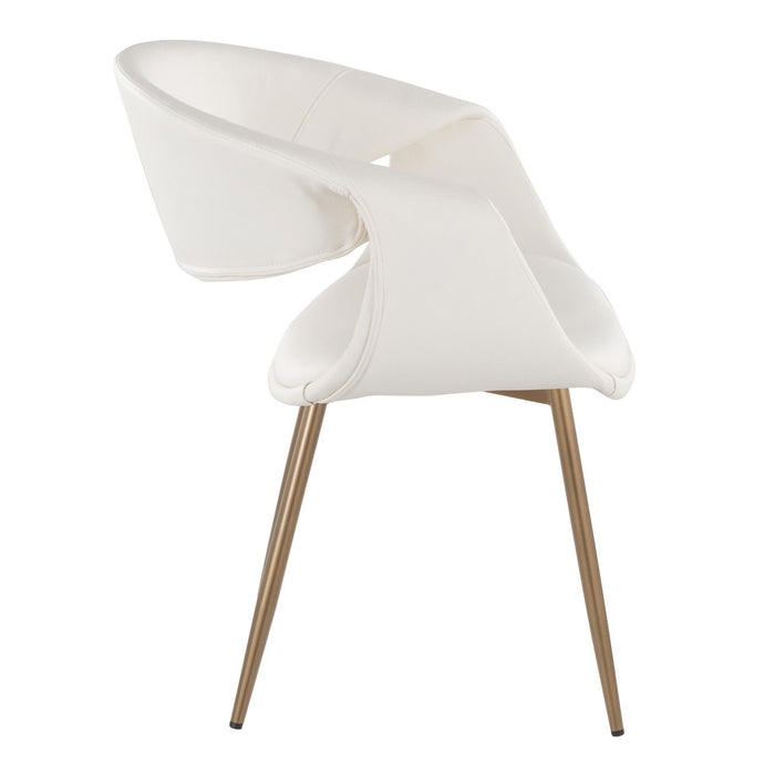 Curvo - Upholstered Chair (Set of 2) - Antique Copper Metal Legs