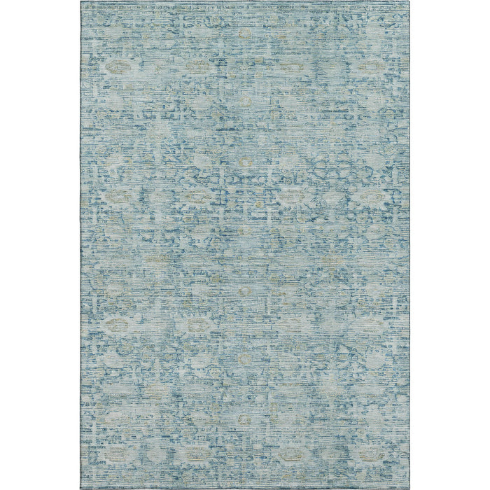 10' X 14' Oriental Washable Area Rug With UV Protection (700973) - Blue / Ivory