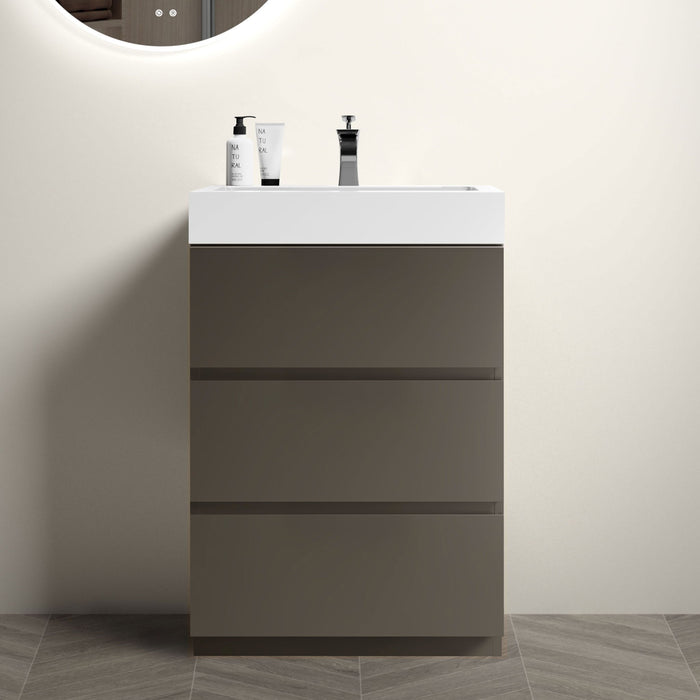 Giga Alice bathroom vanity with sink, large storage, freestanding design, modern style, one-piece basin without drain or faucet