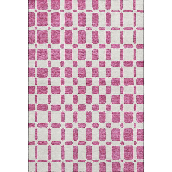 10' X 14' Geometric Washable Area Rug With UV Protection (669264) - Blush / Ivory