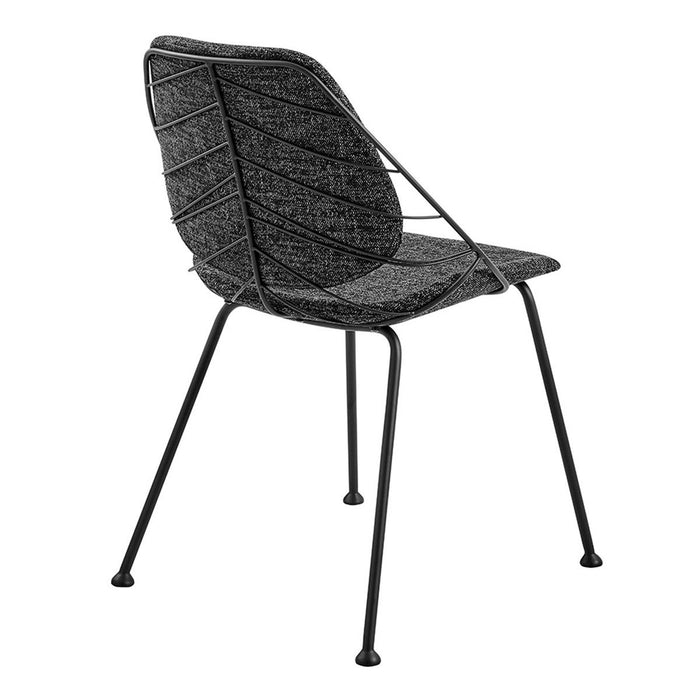 Upholstered Fabric Dining Chairs (Set of 2) - Black