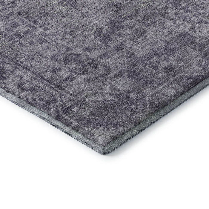 10' X 14' Oriental Washable Area Rug With UV Protection (691968) - Purple / Silver