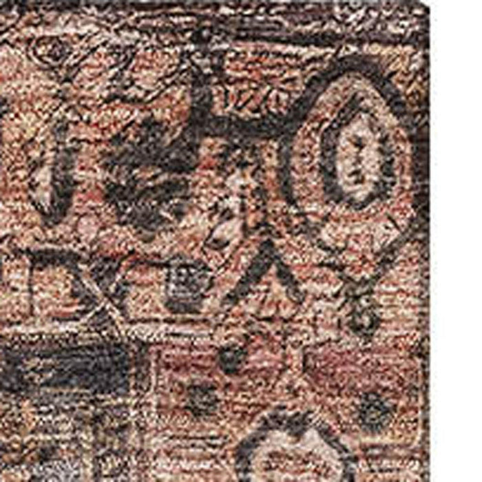 10' X 14' Oriental Washable Area Rug With UV Protection (692400) - Charcoal / Gold / Rust