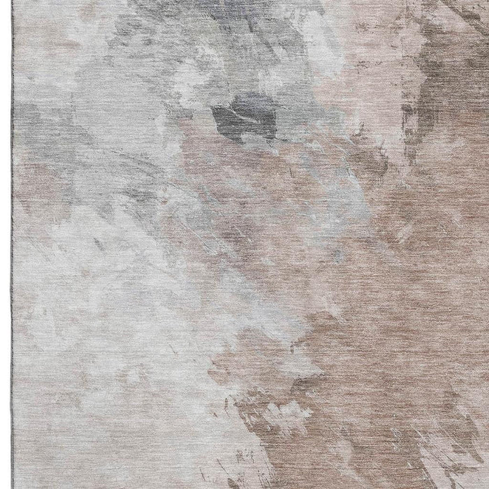 10' X 14' Abstract Washable Area Rug With UV Protection (696782) - Coffee / Ivory / Gray