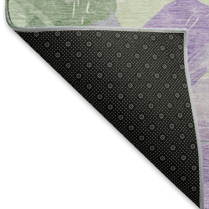 10' X 14' Floral Washable Area Rug With UV Protection (694388) - Lavender / Green