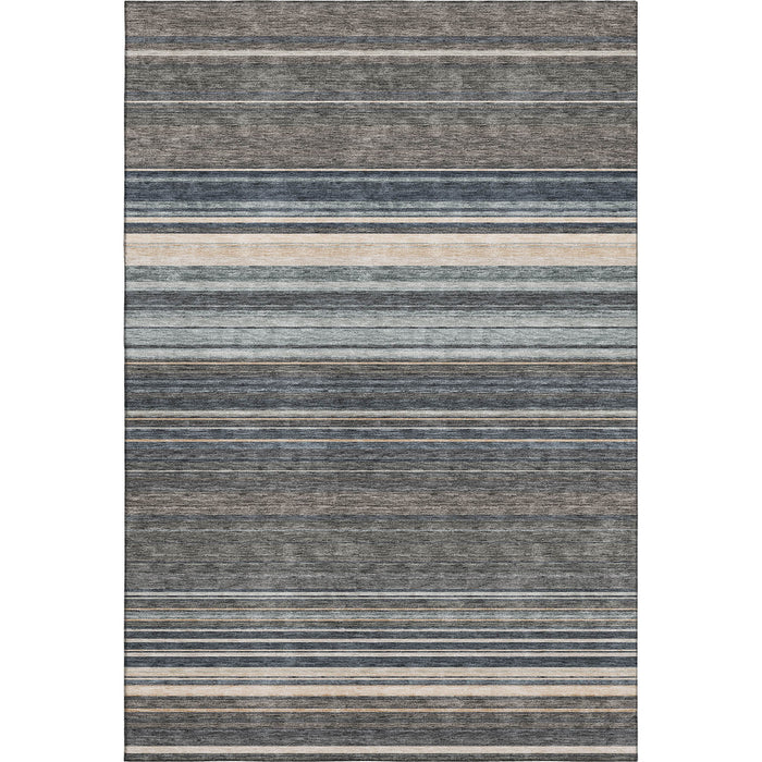 10' X 14' Striped Washable Area Rug With UV Protection (677339) - Taupe / Beige / Gray