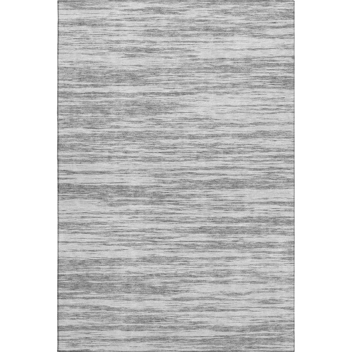 10' X 14' Striped Washable Area Rug With UV Protection (675600) - Gray / Silver