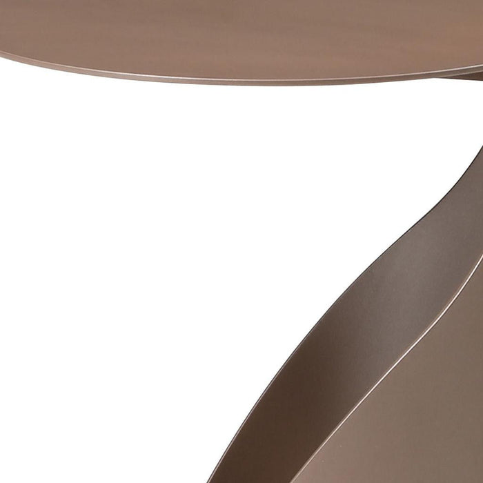 Steel Round Pedestal End Table (719935) - Gold